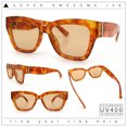 thumbnail image 2 of Womens Classic Understated Thick Horn Rim Designer Fashion Sunglasses Orange Tortoise - Beige, 2 of 7