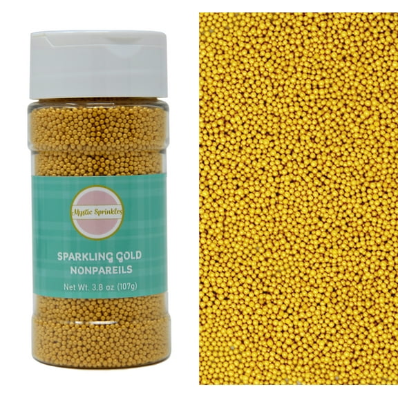 Mystic Sprinkles Sparkling Gold Nonpareils 3.8 oz