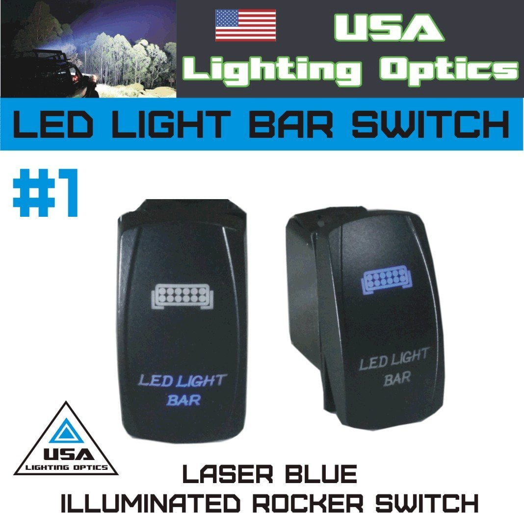 OFF BLUE Laser LED Rocker Switch Dual Light 20A 12V ON PULL OVER LIGHTS