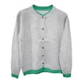 thumbnail image 4 of Fiaer Knit Cardigan Sweaters for Women Fall Crew Neck Casual Comfortable Lightweight Fashion Button Down Color Blocking Long Sleeve Tops Grey3 XXL, 4 of 4