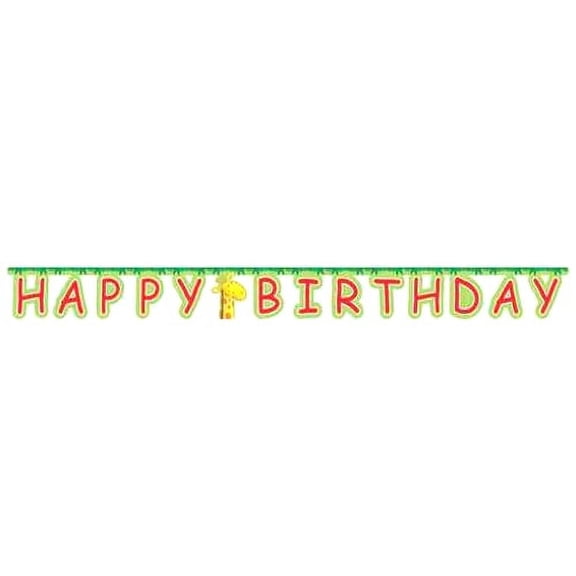 Jungle Buddies Happy Birthday Jointed Letter Banner