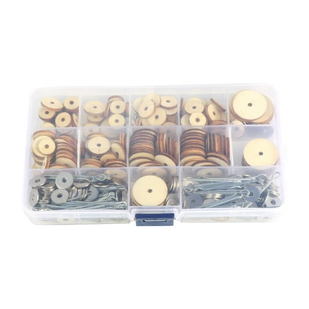 

NUOLUX 1 Box of Total 90 Sets Wood Joints Connectors Handmade DIY Bear Doll Joint Bolt Rotatable Wooden Joints