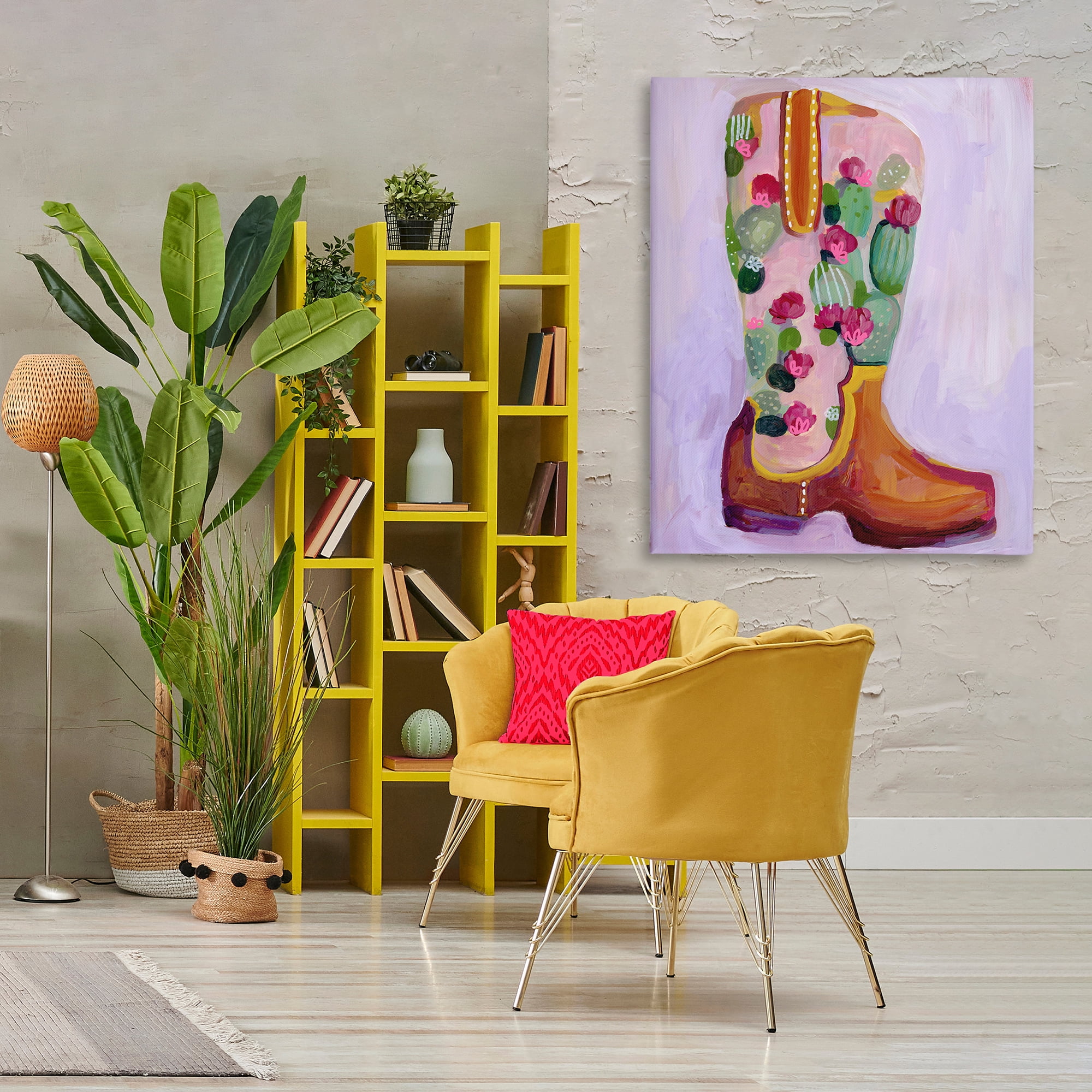 Desert Day Dream Boots Canvas Wall Art, design by Ashley Davis