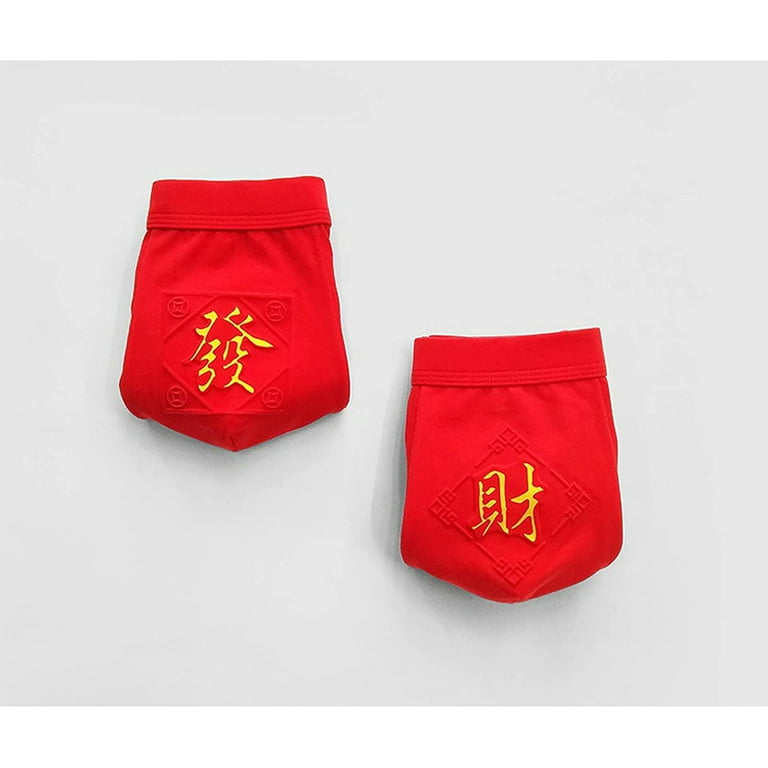 Kukuzhu Chinese New Year FA CAI Men Underwear, Red Lucky Soft RABIT Year  Shorts Boxer Briefs Panties for Spring Festival