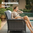 thumbnail image 4 of XIZZI 4 Pieces Wicker Patio Furniture All Weather Outdoor Conversation Set with Cushions High Back Rattan Patio Seating Set with Coffee Table for Backyard, Gray, 4 of 10