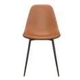 thumbnail image 2 of Pemberly Row Modern Vegan Leather Side Chairs (Set of 2) in Brown, 2 of 7