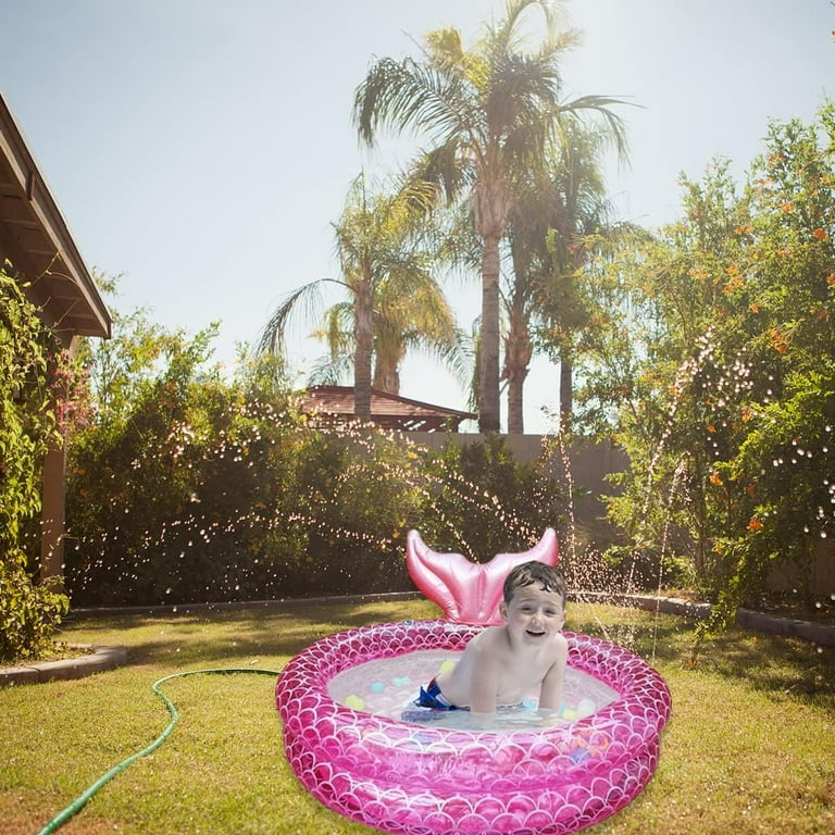 Inflatable Mermaid Kiddie Pool 59 Round Swimming Pool for Kids