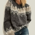 thumbnail image 3 of Zhanying Chandails pour Femmes Col Rond Style Hivernal Chandail Tricoté Haut de Noël à Manches Longues pour Femmes, 3 of 6