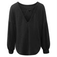 thumbnail image 5 of Rigardu Womens Shirts Sleeve Trendy Tops Cut Out Back Blouses Loose Fit Pullover Casual Fall Tshirts Trendy Tunic Tops Long Sleeve Shirts for Women Size:s-xl, 5 of 7