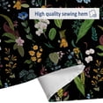 thumbnail image 6 of Vintage Botanical Boho Shower Curtain, Bright Abstract Bohemian Plant Flower Shower Curtain Set, Magical Garden Aesthetic Boho Chic Flowers Leaves Fabric Shower Curtain 12 Pack Hooks, 72X72 Black, 6 of 6