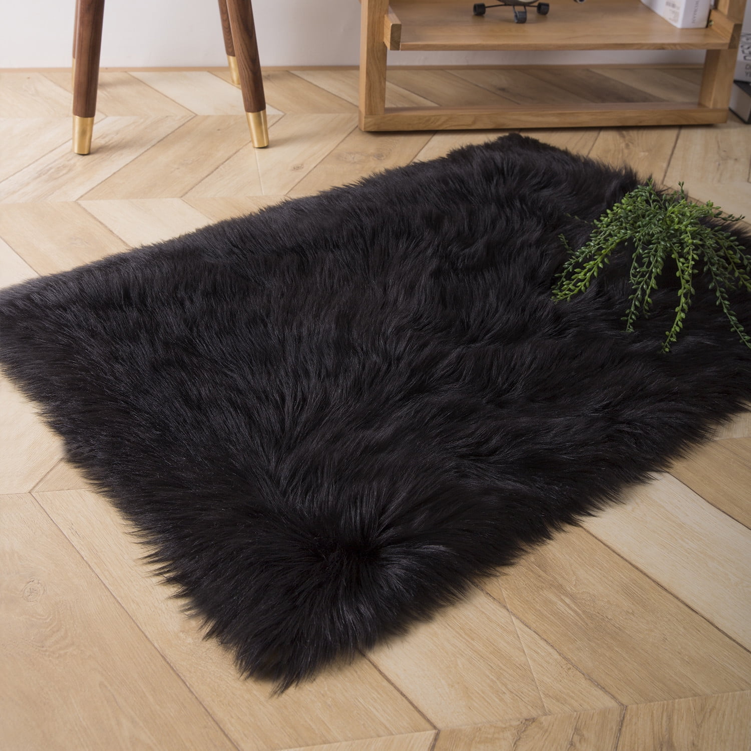 Deluxe Soft Faux Sheepskin Fur Series Decorative Indoor Area Rug 2 x 3