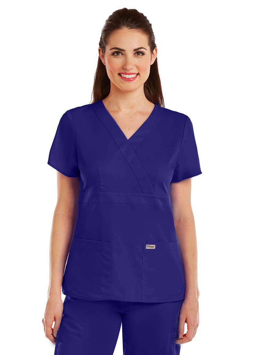 Grey's Anatomy Women's 4153 3 Pocket Scrub Top-Purple Rain-Large ...