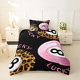 thumbnail image 2 of Castle Fairy Vintage Billiards Twin Duvet Cover, Leopard Print Billiards Twin Bedding, Pink Brown Black,Black Reversible,2pcs,1 Duvet Cover and 1 Pillowcase, 2 of 6