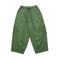 thumbnail image 2 of Conairie Women Linen Pants Straight Leg Elastic Waisted Casual Harem Pants With Drawstring Vacation Palazzo Trousers Outfits With Pockets Green XL, 2 of 2