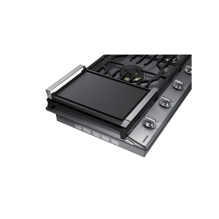 Samsung - 36" Built-In Gas Cooktop with WiFi and Dual Power Brass Burner - Stainless Steel