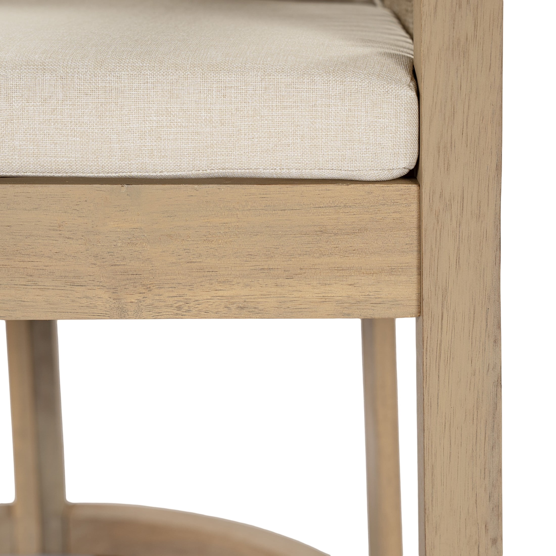 Christopher Knight Home Acacia Wood Outdoor Dining Chair with Cushions, Curved Shape, Light Teak+Beige, Set of 6