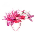 thumbnail image 2 of GTEYOIJN Foreign Trade Simulation Plastic Butterfly Hair Hoop Party Hair Accessories Hot Pink Lace Headband, 2 of 4