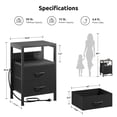 thumbnail image 4 of Mesa de Noche Lazzanto con Puertos USB-C y Enchufes AC, 2 Cajones, 4 of 8
