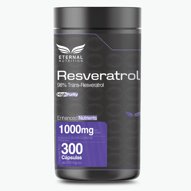 Resveratrol 98% Ultra Pure Eternal Nutrition 300 Cápsulas 1000 mg