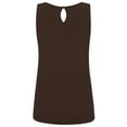 thumbnail image 2 of Made by Johnny Women's Summer Sleeveless Pleated Back Closure Casual Tank Tops XXL BROWN, 2 of 6