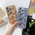 thumbnail image 6 of Compatible for iPhone 14 Pro Max Case for Women Electroplate Luxury Woven Pattern Phone Case Soft TPU Shockproof Camera Lens Protective for iPhone 14 Pro Max Phone Case 6.7 inch - Gold, 6 of 11