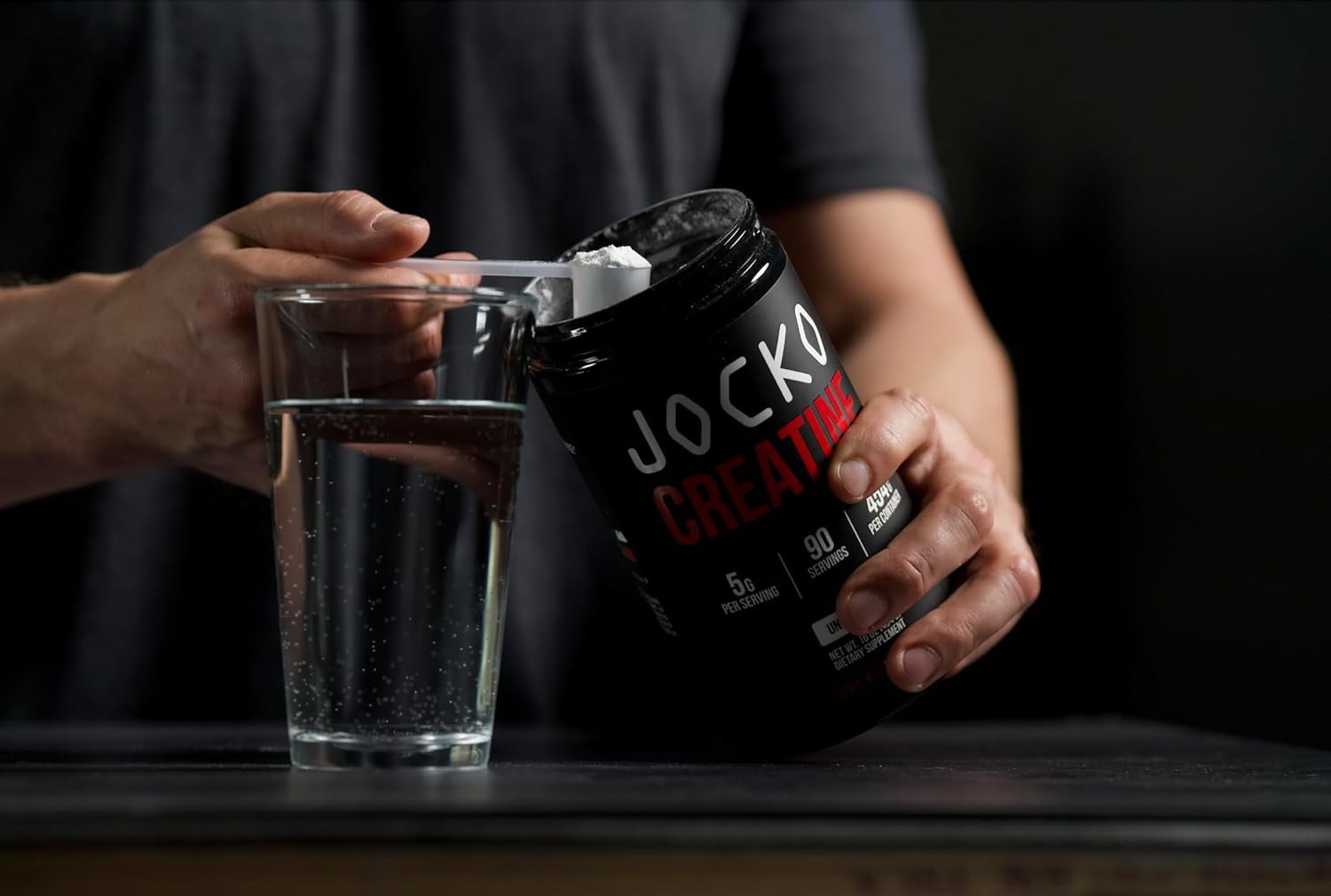 Jocko Fuel Creatine Monohydrate Powder, Unflavored,Supplement for Athletic Performance & Muscle Health, 90 Servings, 16 oz