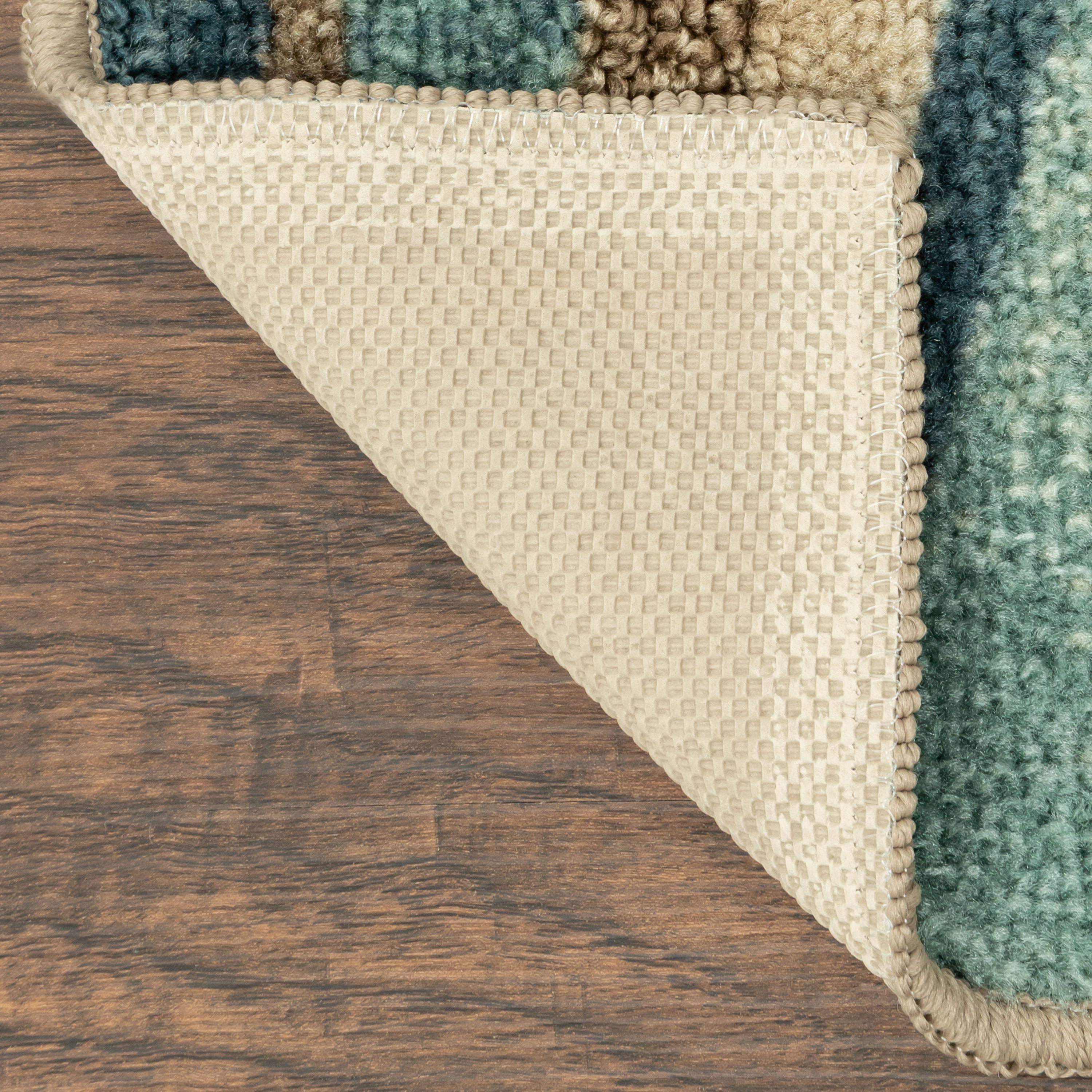 Mainstays Geometric Blue Brown Waves Indoor Area Rug, 7' x 10'