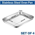 thumbnail image 2 of Small Baking Toaster Oven Pan P&P CHEF Stainless Steel Toaster Oven Tray Rectangle .\uD x .\uD x \uD Non Durable Mirror Finish Easy Clean, 2 of 7