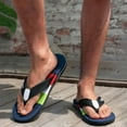 thumbnail image 2 of Rokment Men's Beach Athletic Flip Flops Indoor Outdoor Casual Comfortable Walking Slip on Thongs Summer Beach Barefoot Water Sandals for Swimming Pool Shower Bath Blue Size 7.5, 2 of 5