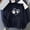 Black A, variant on Women's Oversized Fleece Hoodies Trendy Love Heart Dog Paw Printed Drawstring Hooded Sweatshirt Fall Winter Lightweight Dog Mom Pullover Tops
