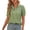 Green, variant on Women's Plaid Puff Sleeve Summer Top | V Neck Button Up Shirt Blouse for Work Casual