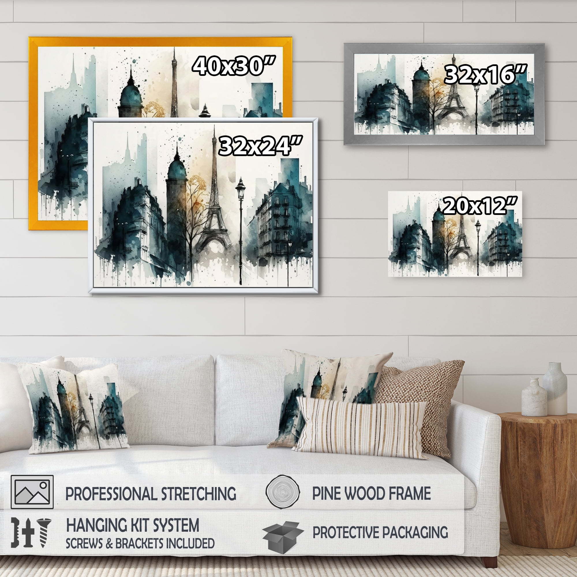 Designart Paris In The Fall I Canvas Wall Art