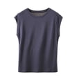 thumbnail image 2 of Antinious Women Round Neck Sleeveless Ruffle Style Versatile Comfortable Tank Tops, 2 of 5