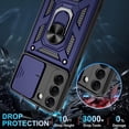 thumbnail image 5 of Compatible with Samsung Galaxy S22 Plus Case, S22 Plus Case with HD Screen Protector with Slide Camera Cover, 360°Rotation Ring Kickstand [Military Grade] Case for Galaxy S22+/S22 Plus,Blue, 5 of 15