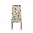 thumbnail image 2 of Dining Chair Set of 2- Beige Fabric- Soft Cushions- Black Rubberwood, 2 of 9