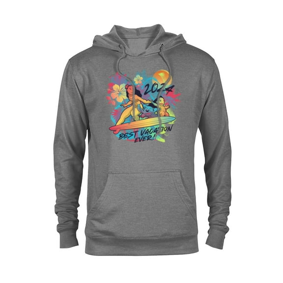 Disney Lilo & Stitch Family Trip Best Vacation Ever 2024 - Pullover Hoodie for Adults - Customized-Athletic Heather