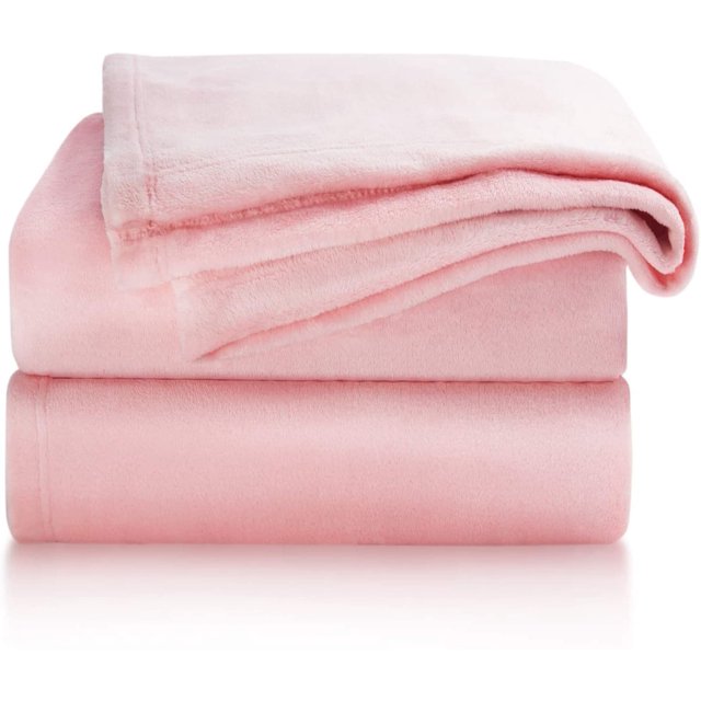 Couverture en Molleton Format Jeté Rose Légère Couverture Jetée Super Douce Confortable Couverture en Microfibre