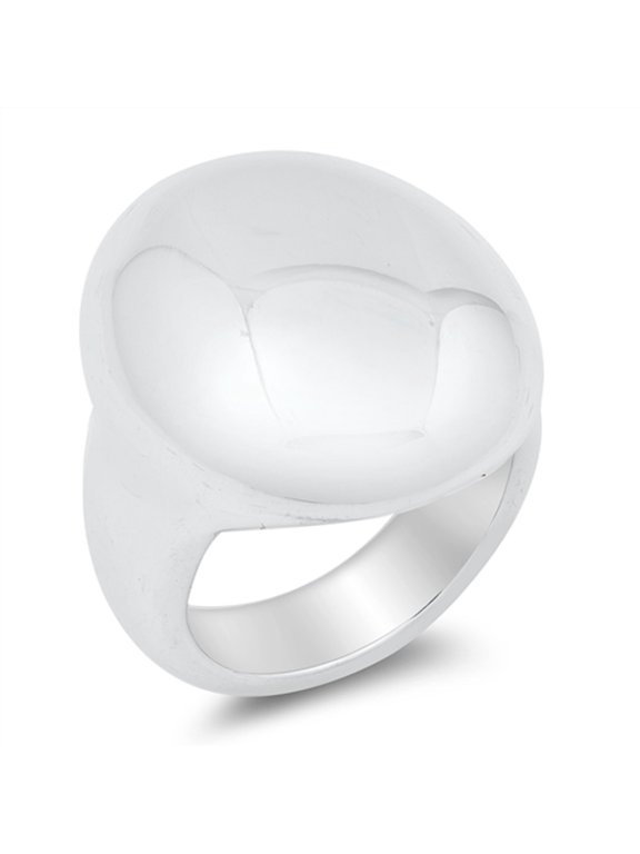 Oxidized Sterling Silver Oval Electroform Ring Size 12