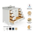 thumbnail image 3 of Ariel Cambridge 43 In. Single Rectangle Sink Vanity With Carrara White Marble 0.75 In Countertop In White, 3 of 10