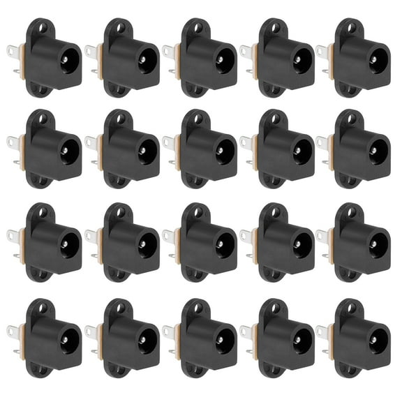 20Pcs PCB Mount 5.5mm x 2.1mm 3 Pin Audio Video DC Power Connector Socket DC016A