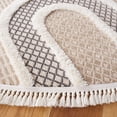 thumbnail image 3 of SAFAVIEH Urban Drew High Low Curve Striped with Fringe Area Rug, Beige/Ivory, 6'7" x 6'7" Round, 3 of 11