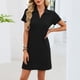 thumbnail image 5 of TaTaai Turndown Collar Casual Fashion Sleepshirt, Women's Solid Color Short Sleeve Home Wear, Soft Elastic Fabric, Four Season Nightwear, Cold Hand Wash Option Gift, 5 of 9