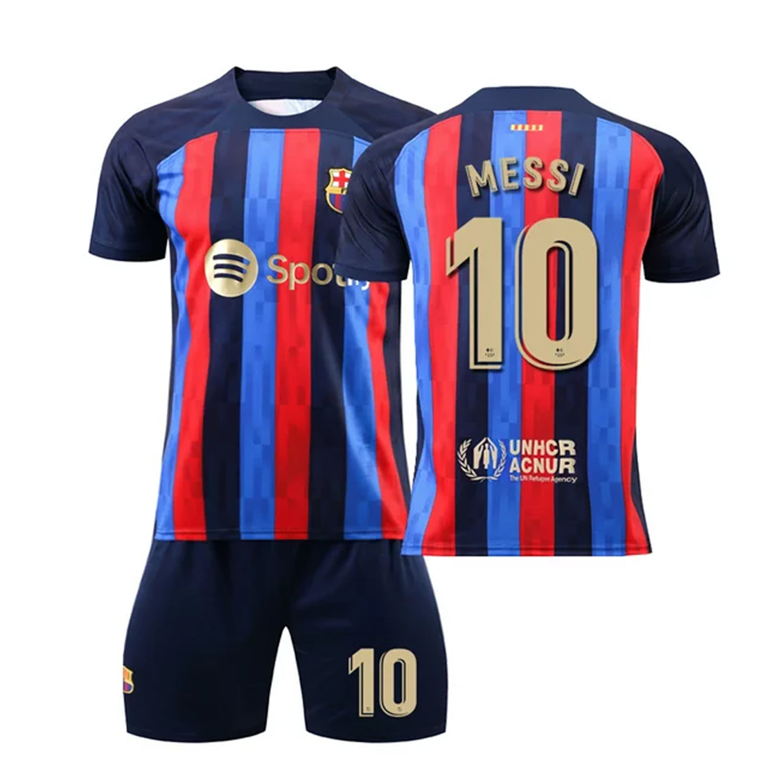 Boy\'activewear T-Shirt and Short FC Barcelona Messi Soccer Jersey Traning Suit for Youth and Adults Walmart.com