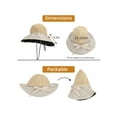 thumbnail image 4 of Spencer Women's Foldable Floppy Hat Wide Brim Bowknot UV Protection Sun Hat Summer Straw Beach Cap, 4 of 7