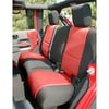 Rugged Ridge by RealTruck | Seat Cover, Rear, Neoprene Black/Red | 13264.53 | Compatible with 2007-2018 Jeep Wrangler JKU 4-Door