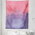 thumbnail image 1 of Landscape Tapestry, Modern Style Ombre Foggy Mountains Dusk Ridges Nature Silhouette Print, Fabric Wall Hanging Decor for Bedroom Living Room Dorm, 5 Sizes, Pastel Pink and Mauve, by Ambesonne, 1 of 1