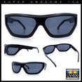 thumbnail image 3 of 80s Narrow Rectangle Sport Monoblock Shield Plastic Sunglasses All Black, 3 of 8
