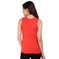 thumbnail image 3 of Women's Red Camisole Basic Layering Tank Top Wide Strap Stretch Casual Summer Dress, 3 of 4