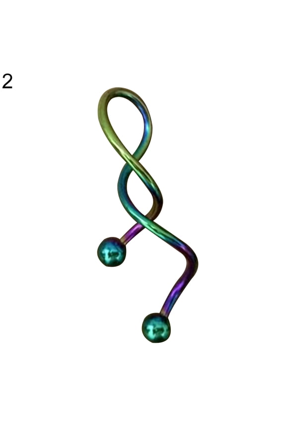 Pack Of 1 14g Cool Twist Spiral Ear Industrial Barbell Belly Ring Piercing Earring