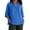 Blue, variant on Karight Women's Spring 3/4 Sleeve Linen Shirts Casual Crewneck Solid Color Tunic Tops Loose Fit Plus Size Vacation Blouses